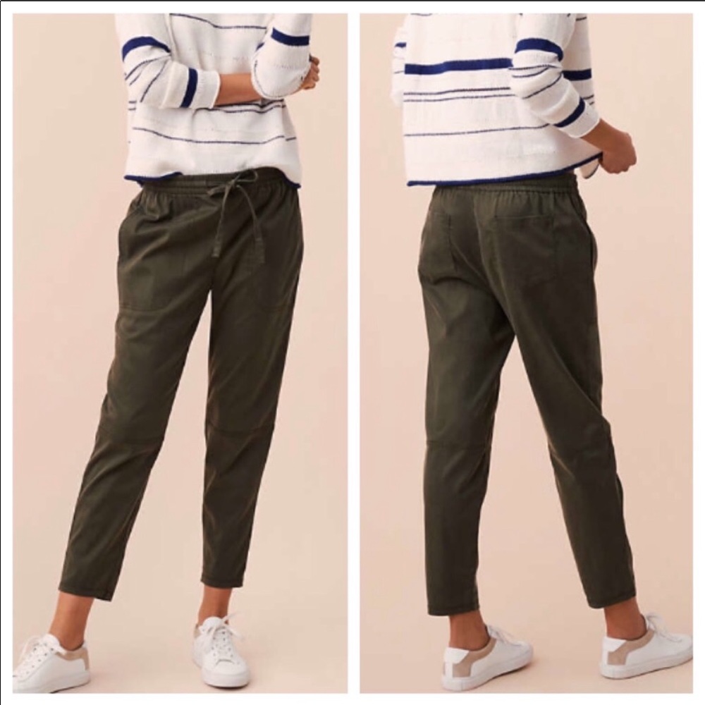 NWT Lou & Grey Olive Green Cropped Ankle Pants Med